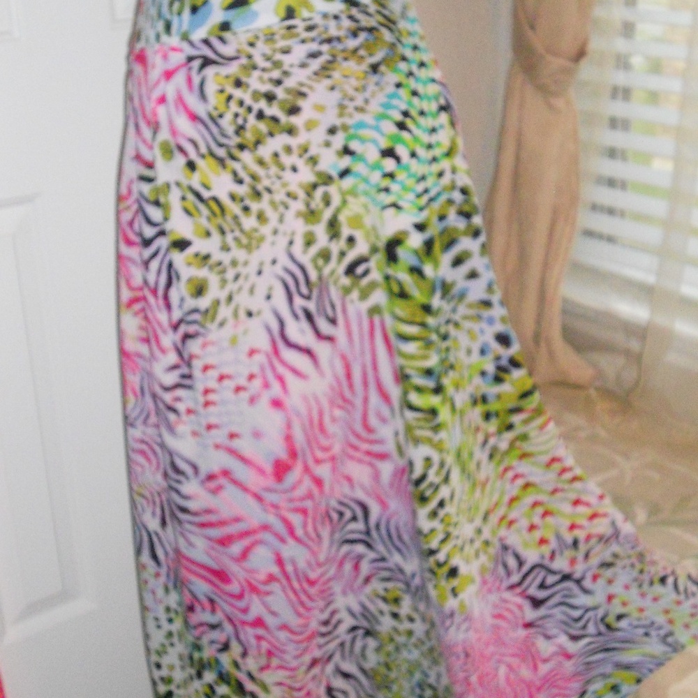 🌹 colorful long skirt. fully lined. animal print